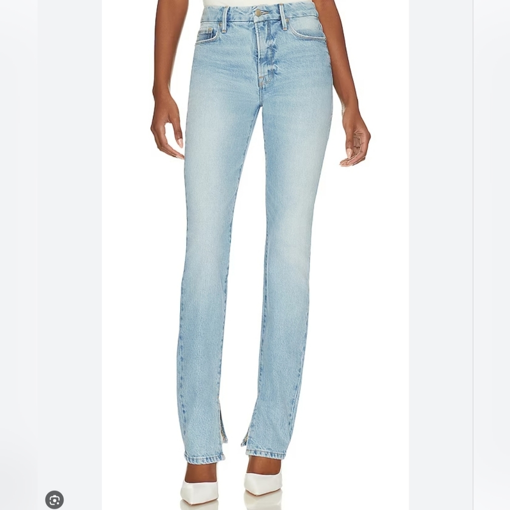 Good American Jeans Classic High Waist Split Hem